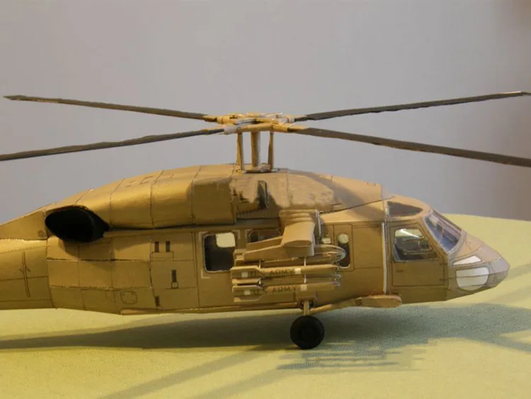 Бумажное ремесло 1:33 Black Hawk Uh-60 многофункциональная модель вертолета 1: 33 Black Hawk модель вертолета