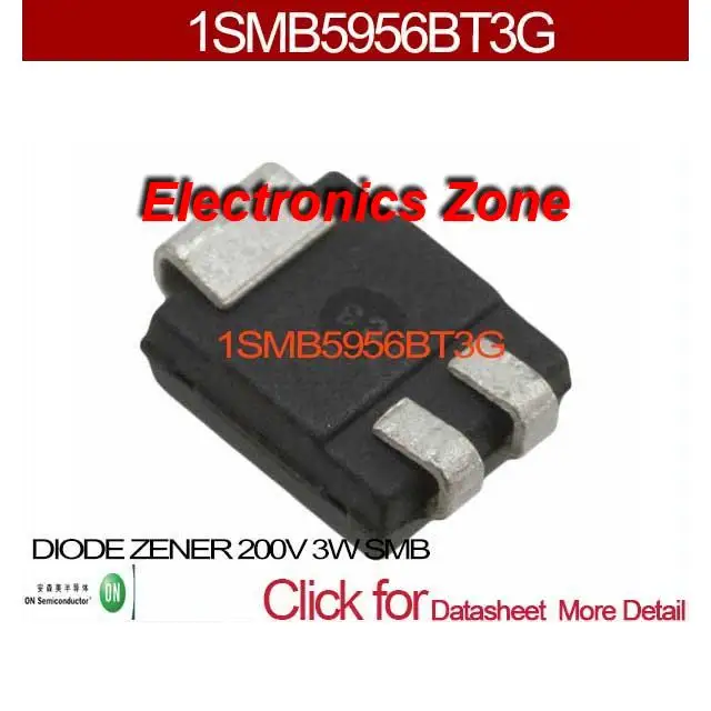 1SMB5956BT3G DIODE ZENER 200V 3W SMB 1SMB5956BT3G 5956 1SMB5956