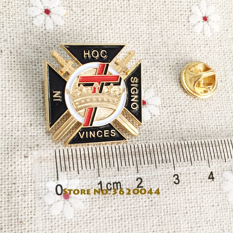 50pcs Malta Cross Knights Templar Commandery Masonic Lapel Pin Brooches Metal Craft Freemason