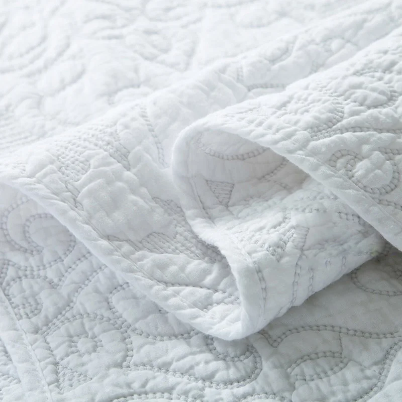 CHAUSUB белый комплект вышитых одеял 3 шт. хлопковое бельё мягкое одеяло ed покрывало King size Франция постельные принадлежности