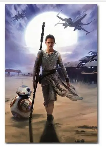 Рей Звездные войны 7 The Force Awakens художественный Настенный декор Шелковый печатный