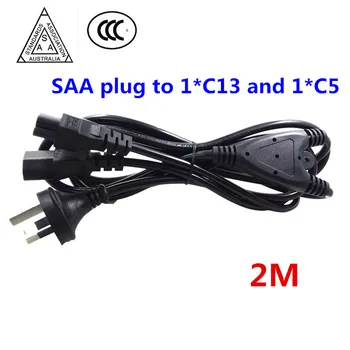 

Power Adapter Cable ,2 in 1 AU Plug to IEC 320 C13 C5 Y Splitter Power Cord/Cable About 200CM