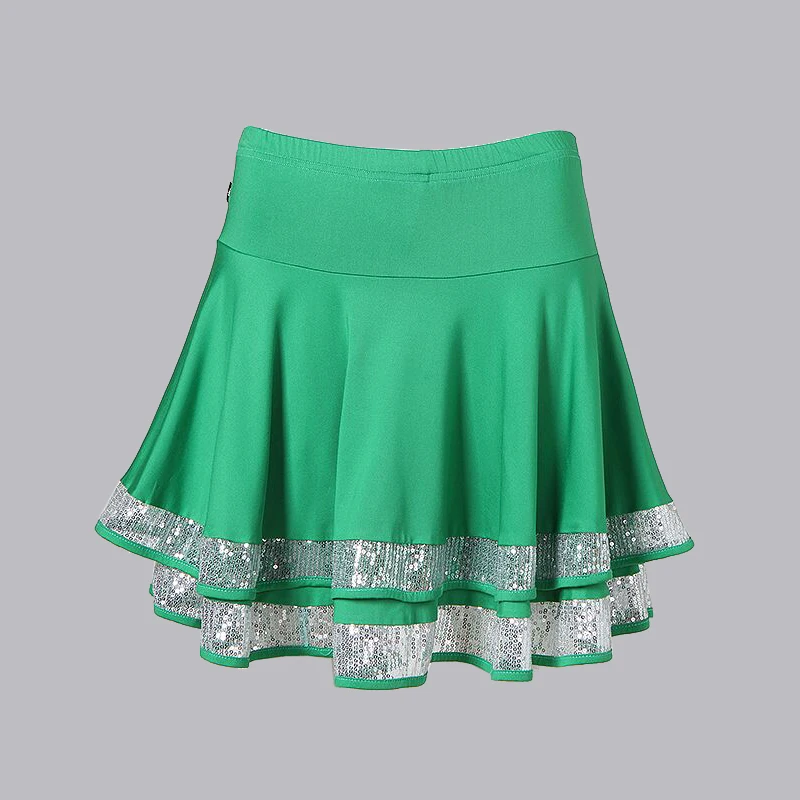 Latin Dance Skirt Women Double Design Skirts Adult Latin Ballroom Practice Skirts