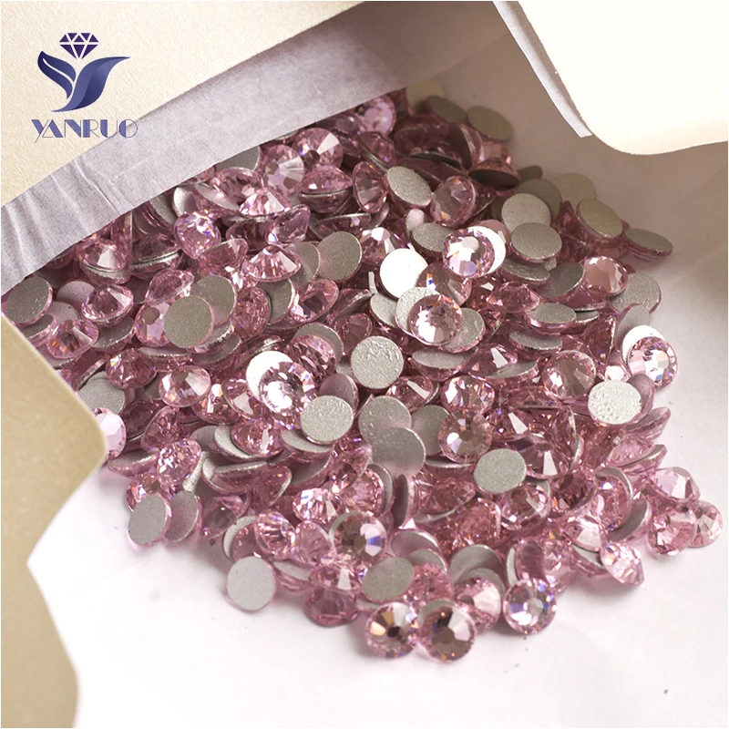 YANRUO 2058NoHF SS16 светлая Роза 1440 шт. хрустальные стразы без горячей фиксации плоская