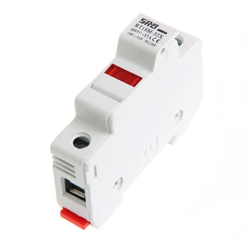 

1Pc RT18-32X1P 32A Mount Fuse Holder Base 35MM Rail Installation 10*38MM Fuse Base Component