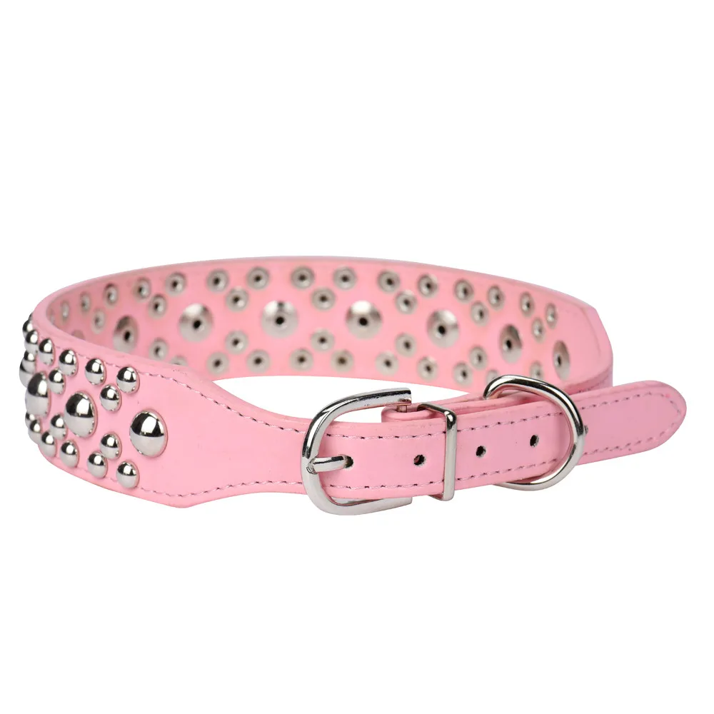 Pet Shop Dog Accessorios Adjustable Leather collars Rivet Mushroom Studded Stylish and fashion appearance collar correa perro@22