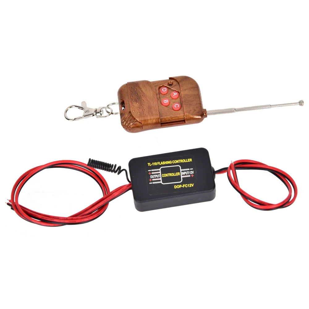 CARCHET 12V Wireless Remote Control Module W/ Strobe For Car Bulbs