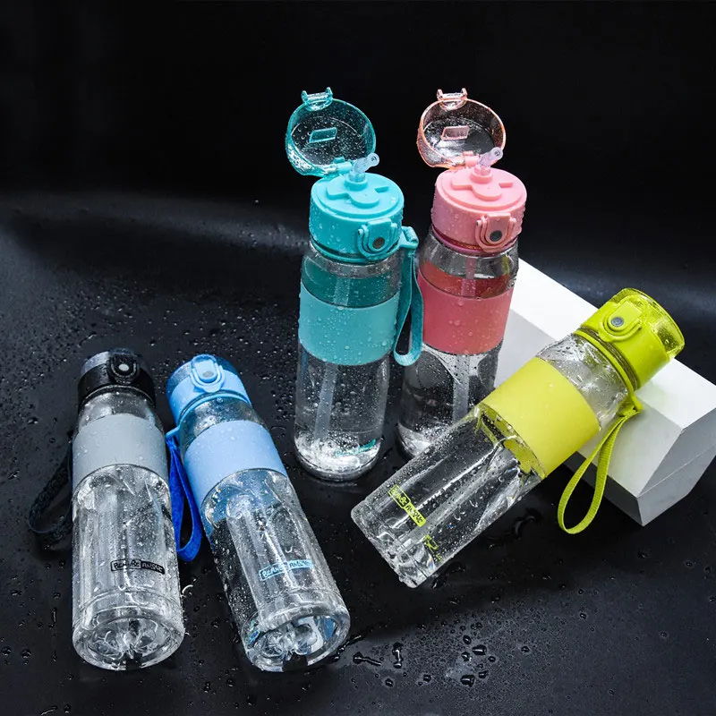 Спортивная бутылка для воды с герметичной с откидной крышкой-экологичные и BPA бесплатно Тритан открытый соломенный шейкер бутылки для занятий спортом в спортзале