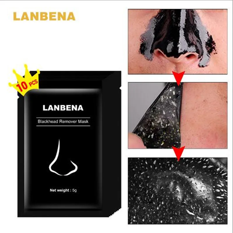 LANBENA Black Mask Blackhead Remover Peel Off Mask Mud Face Mask Charcoal Mask Nose Acne Treatment Oil Control Skin Care Beauty