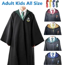 Harry Potter Cosplay Costumes Cloak Cape Gryffindor/Slytherin/Hufflepuff/Ravenclaw Robe&Tie Adult Kids