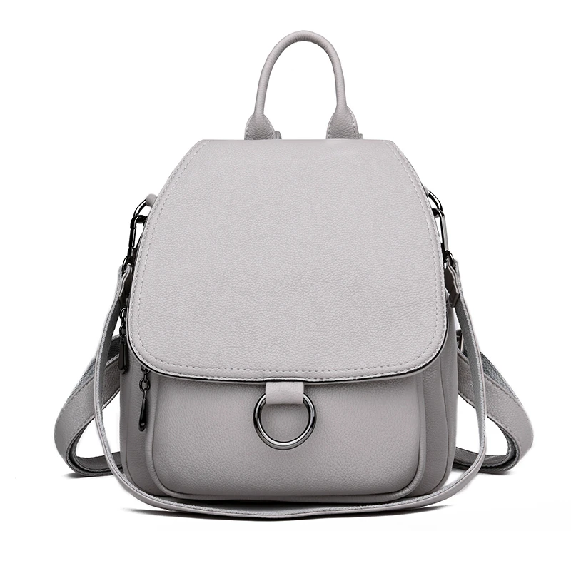 

2019 split Leather Backpack Women Shoulder Bag Female Backpacks Small School Bags for Girls Multifunction Backpack Bagpack Sac