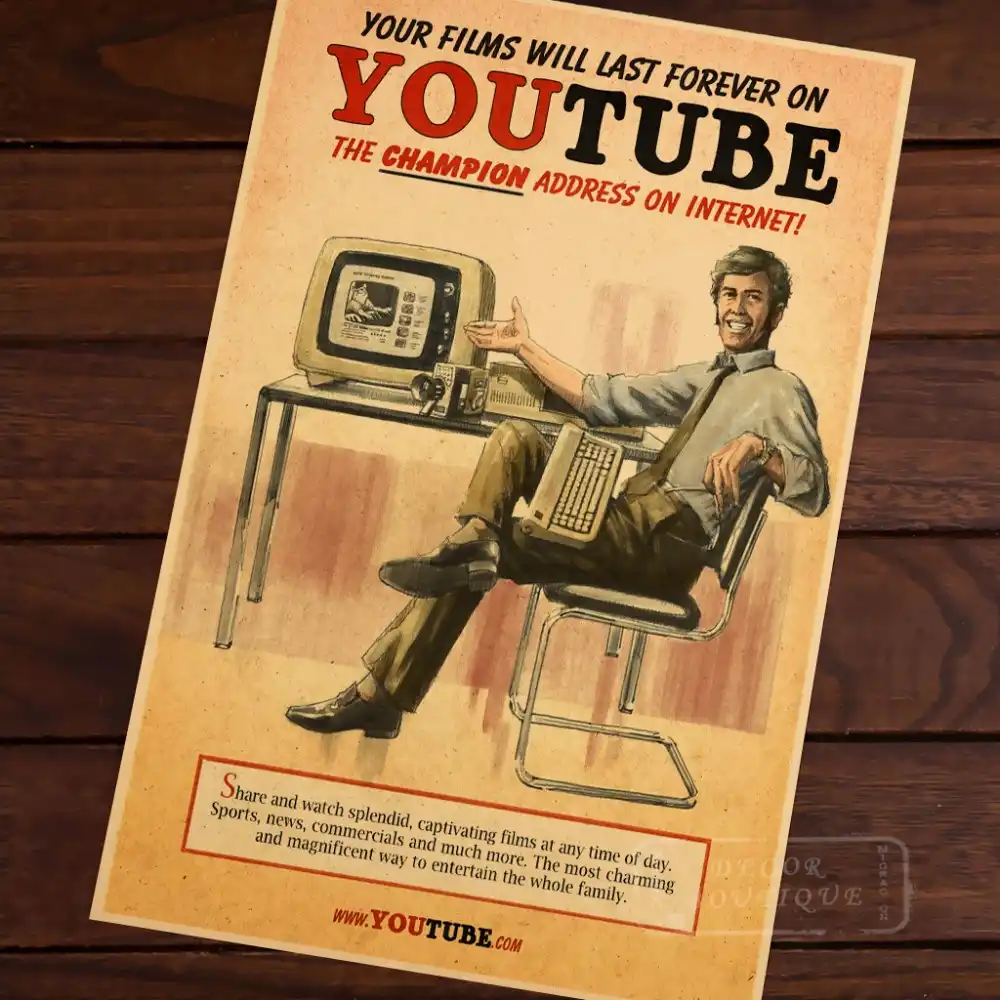 Tus Peliculas Duraran Para Siempre En Youtube Vintage Retro Lienzo