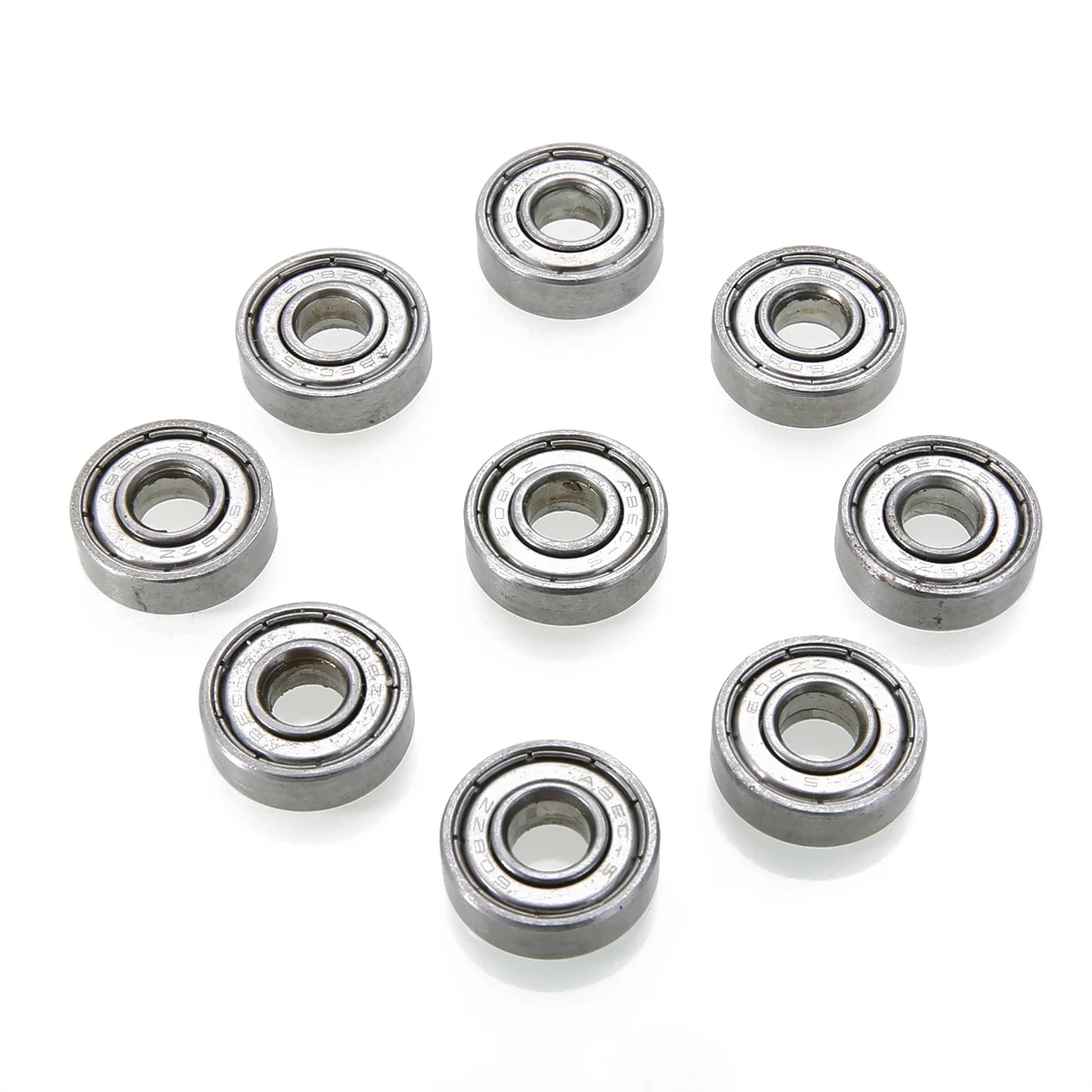 10pcs 608zz Deep Groove Bearing Steel Ball Bearings With Grease For Skateboard Roller Blade Scooter Inline Skating Mayitr