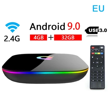 

4K Android Smart TV Box 9.0 4GB RAM 32GB Quad Core USB3.0 HD Smart Media Player Wifi HDMI Set Top Box