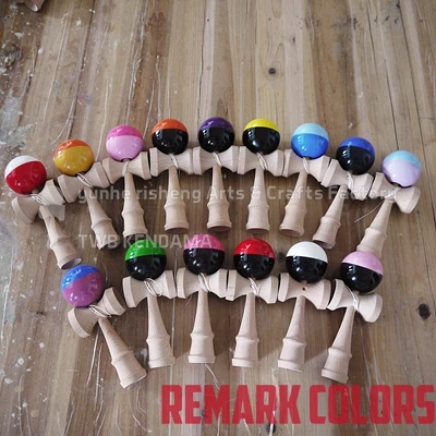 Горячая Детская игрушка шар Kendama деревянный Рождественский подарок игрушки для детей Детская игрушка фабрика PRO Высокое качество - Цвет: glossy half color