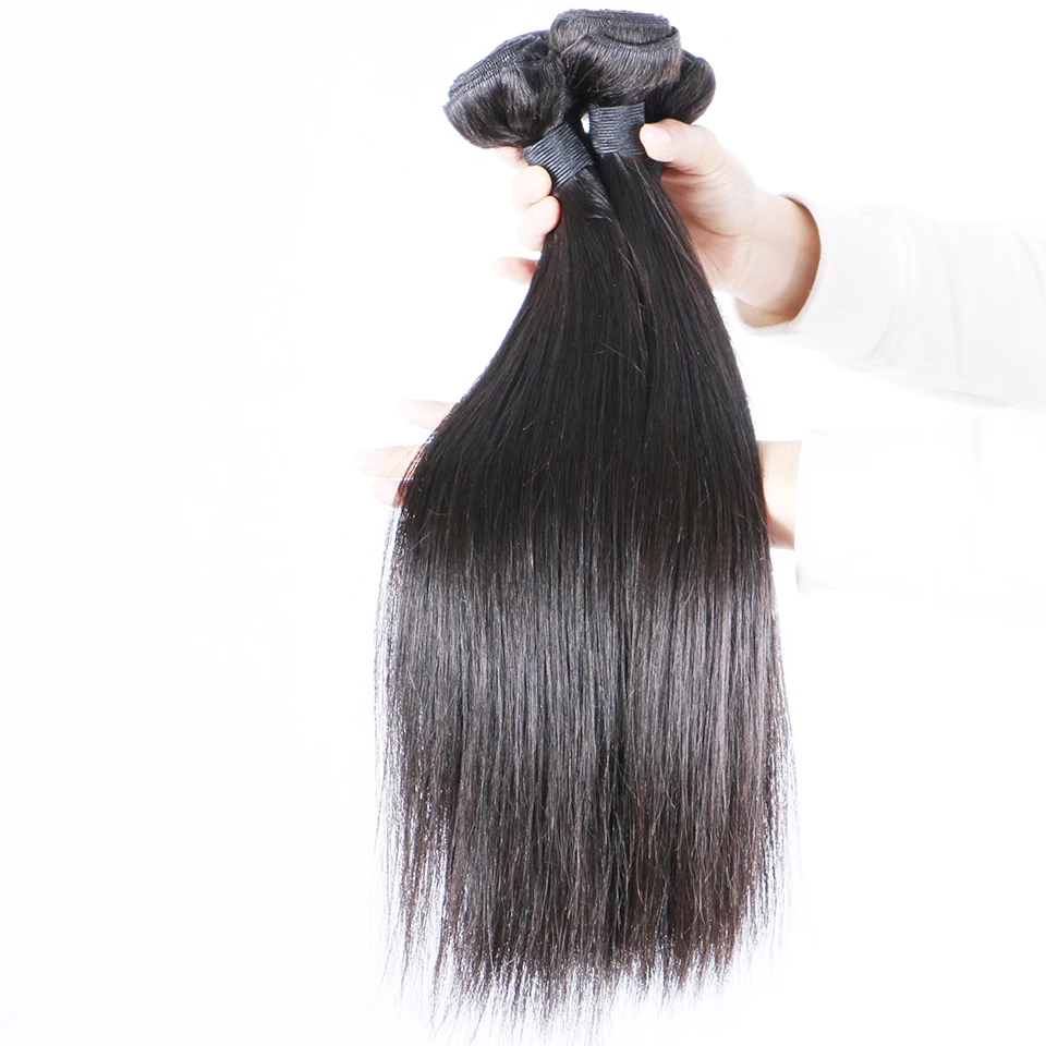 Brazilian Hair Weave 1/3/4 Bundles Straight Human Hair Bundles Thick Double Wefts Brenda Remy Hair Soft Beauty Hair Extensions