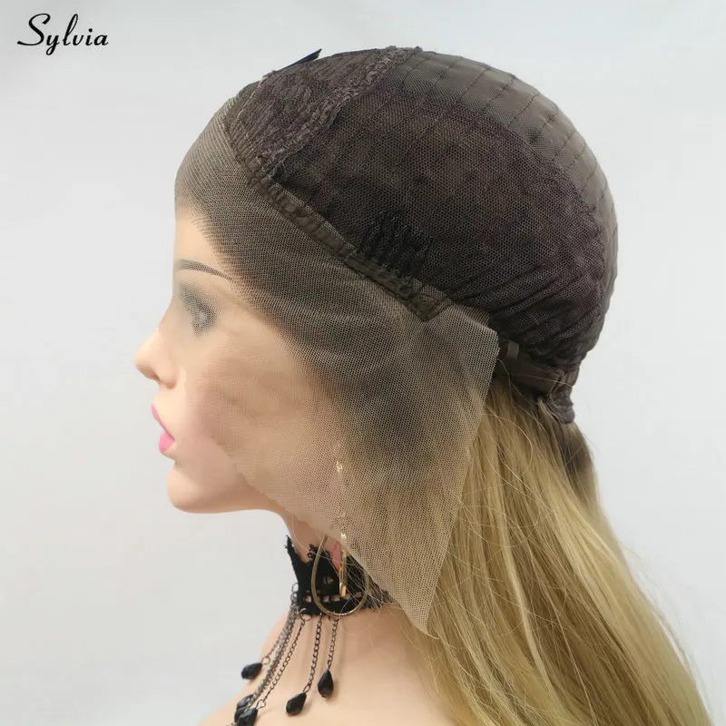 Sylvia волнистый средний/длинный парик цвета пламени/оранжевый фронта шнурка