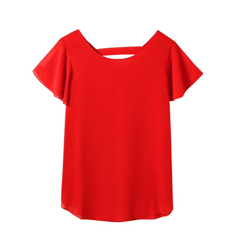 New product Women's blouse 2019 Summer Slim Short sleeve Chiffon shirt V-neck Casual blouse Plus Size Loose Female Tops New product Women's blouse 2019 Summer Slim Short sleeve Chiffon shirt V-neck Casual blouse Plus Size Loose Female Tops