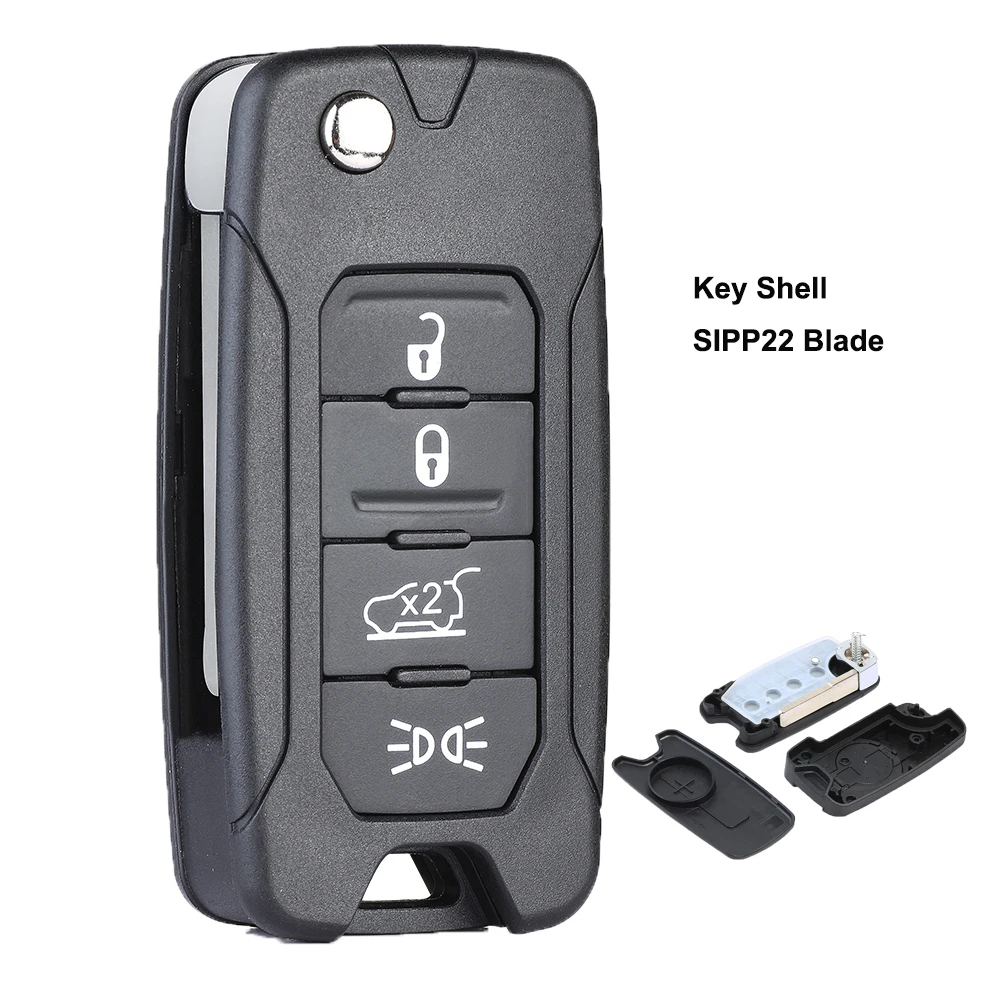 KEYECU Замена откидная оболочка ключа дистанционного управления чехол Fob 4 кнопки для Jeep Renegade