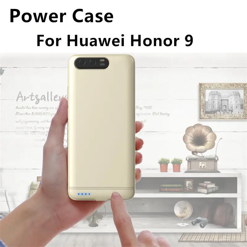 

Luxury 6000 mAh Thin Power Bank Case for Huawei Honor 9 External Battery Backup Charger Cover Metal Bumper