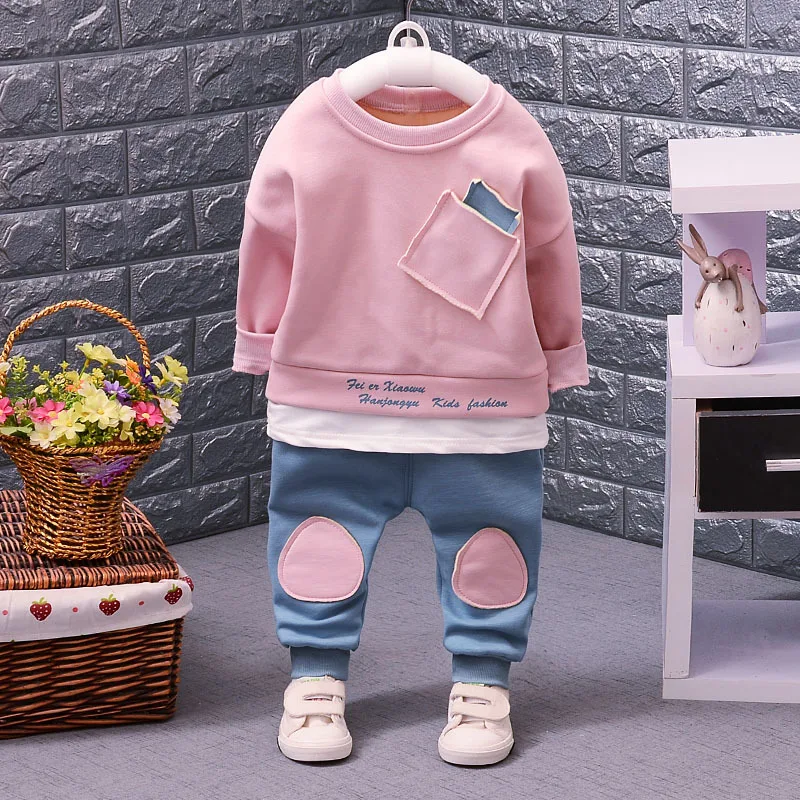 Winter 2PC Toddler Baby Clothes Outfit Thickening Infant Boy Kids Shirt Tops+Pants Casual