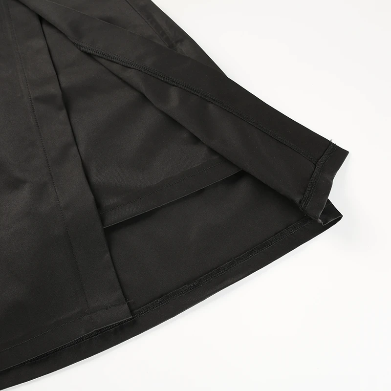 16Sweetown Black Korean Style Women Skirt Womens Vogue Belt High Waist Short Skirts Woman Sexy Cotton Split Side Summer 2018 Skirt