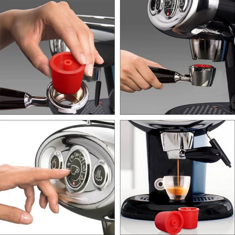 

Stainless Steel Plastic Reusable Coffee Filter Refillable Capsule Cup For Illy Coffeemaker Random Colour
