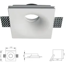 Элегантный специальный светодиодный светильник из гипса, белый светильник без триммера, встраиваемый Гипсовый светильник с 5 Вт MR16 Светодиодный светильник, gesso светодиодный светильник ing