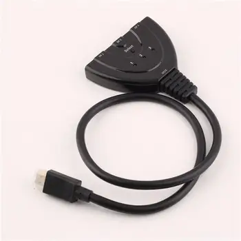 

HDMI 3 in 1 Out Pigtail Adapter HDMI Auto Switch Extender Switcher Splitter Hub With Cable For HDTV 1080PHot New Arrival