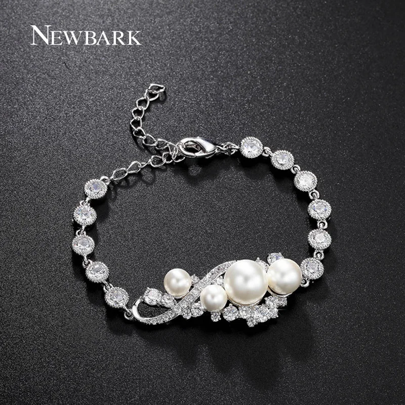 font b NEWBARK b font Simulated Pearl font b Bracelets b font For Women Retro