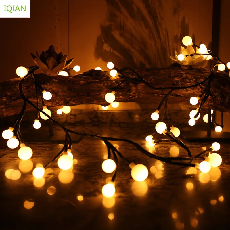 

2.5m 72LED Light Tree Branch Light Black Rattan Ball Light String Outdoor Waterproof New Year Christmas Decorations for Home.Q