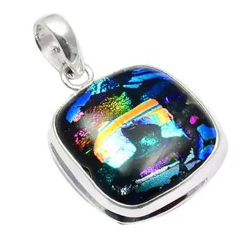

Nature Dichroic Glass Pendant 925 Sterling Silver,36.8 mm, 2SP0017