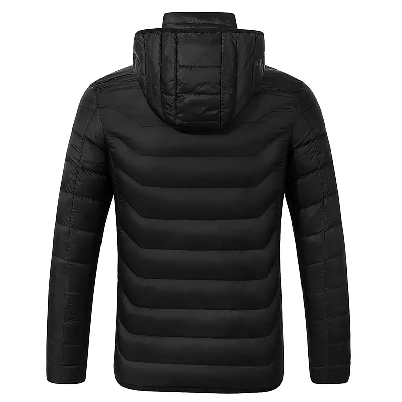 TIEPUS куртка с подогревом USB для мужчин умный термостат с капюшоном одежда с подогревом Мужская водонепроницаемая Лыжная походная ветровка