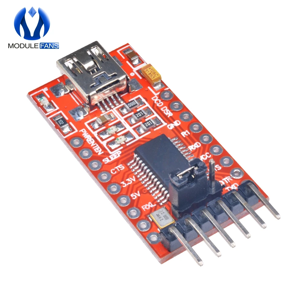 Плата модуля последовательного адаптера FT232RL FT232 с USB на TTL 3 В 5 для мини порта Arduino