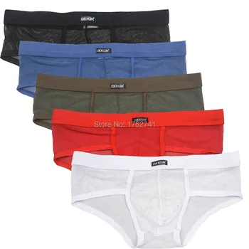 

Bulge Underpants Men Underwear Sexy Lingerie Transparent Net Mesh Bikini Briefs Underwear Intimates Fashion Low Waist Brief