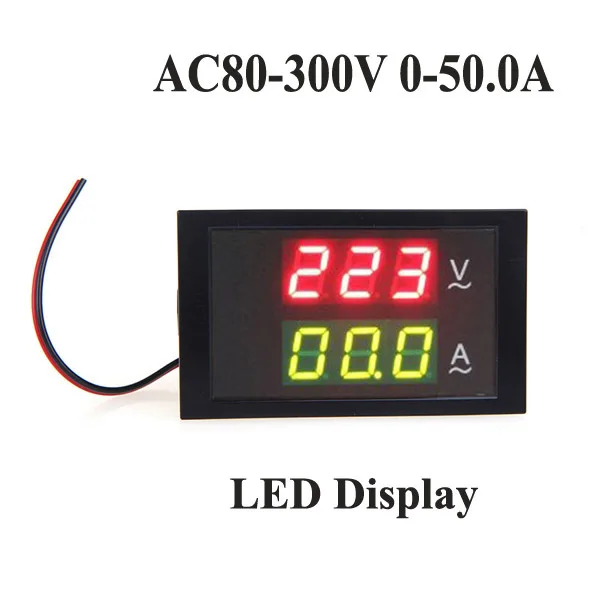 Hot Sale LED Dual Display AC 80-300V 0-50.0A Digital Voltage Meter Ammeter Voltmeter with Current Transformer free shipping | Инструменты