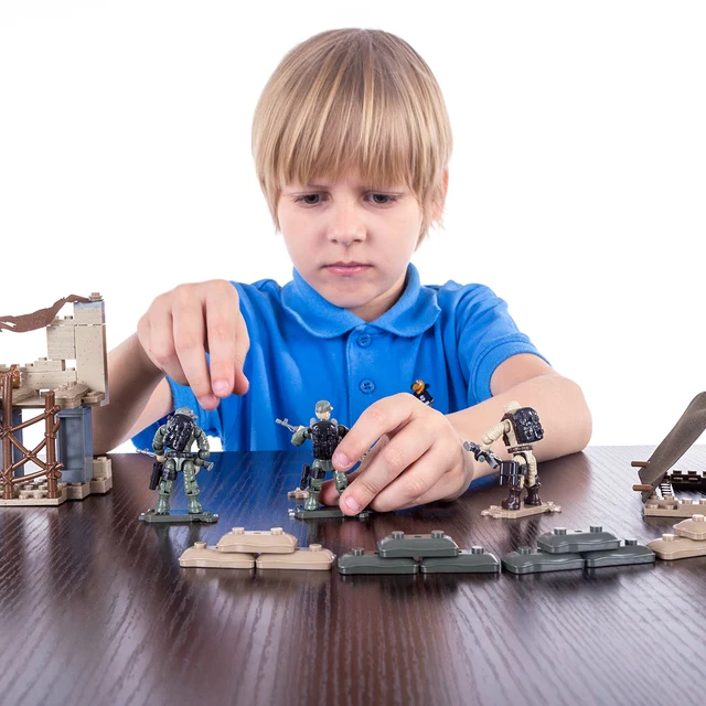 Military Series Lone Wolf Camp Mini Particle Children Building Block Doll Toy for Children Christmas Gift 1