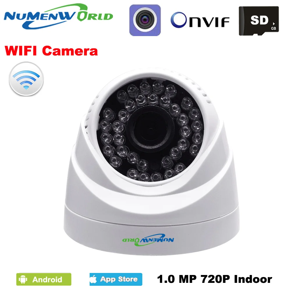 Wi Fi IP купольная камера 720P беспроводная видеонаблюдения с ночным видением слот