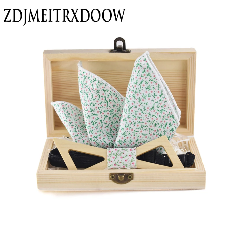  Men ties designers fashion handkerchief Set Men tie Striped fashion Dot Wooden tie quality wedding 