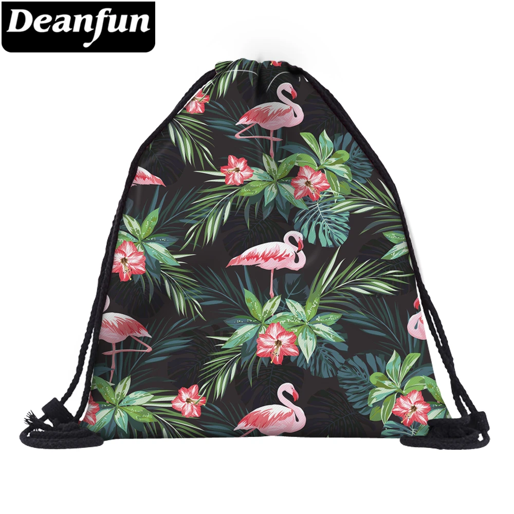 Deanfun Для женщин Фламинго Drawstring сумка 3D печать девушки школьные сумки 60146