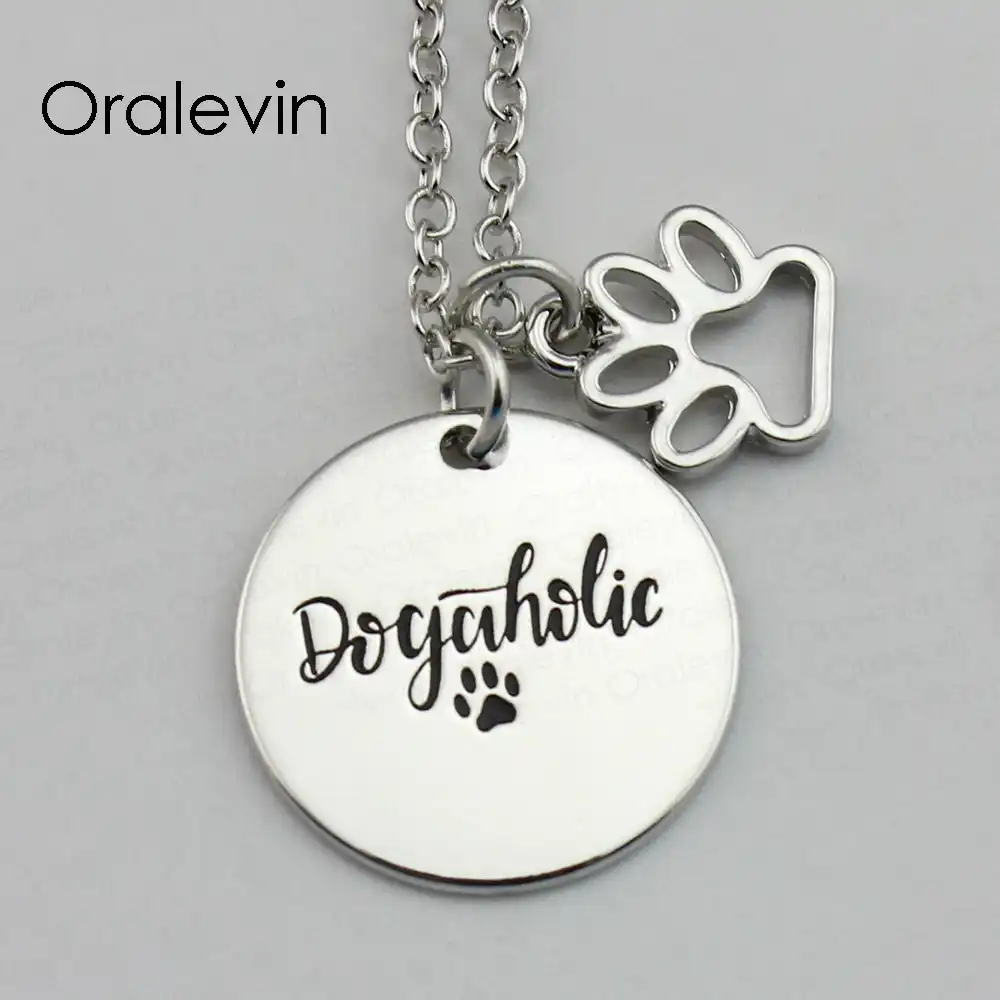 engraved dog paw necklace