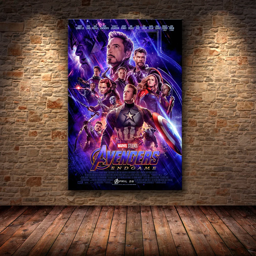 

The Avengers 4 Endgame 2019 Hot New Superhero Movie Art Painting Silk Canvas Poster Wall Home Decor