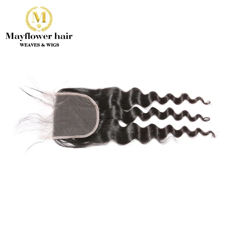 Mayflower 4X" кружево с завязкой натуральные волосы малазийские натуральные волнистые с детскими волосами полностью ручная работа Средний коричневый цвет швейцарское кружево