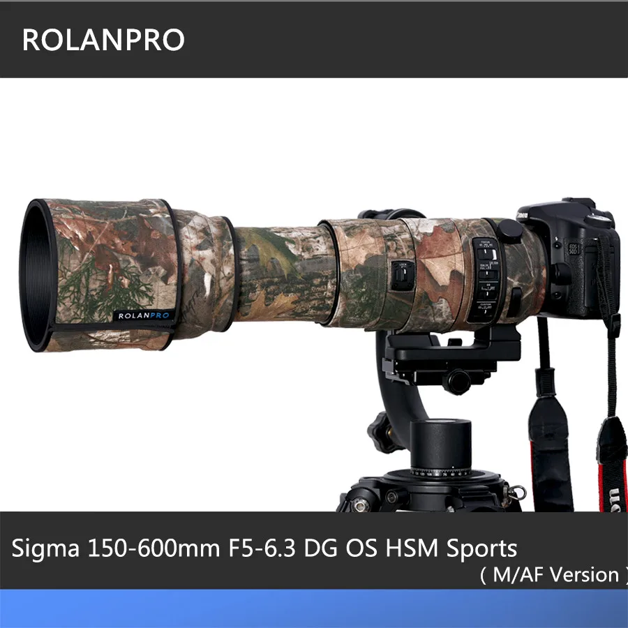 ROLANPRO Camera Lens Camouflage Rain Cover For SIGMA 150 600mm F5 6.3 DG OS HSM Sports lens Rain