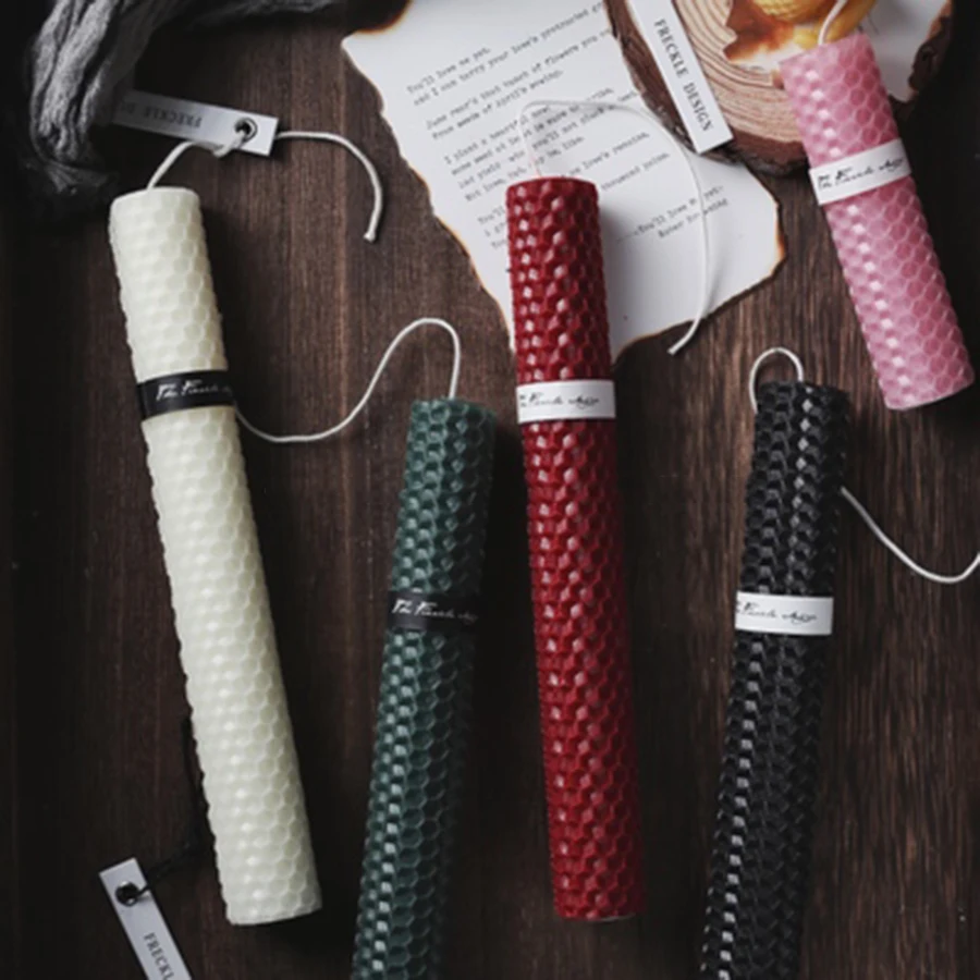 Beeswax Candles Wedding Decoration Romantic Christmas Candle Birthday Party Candele Decorative Art Holiday Supplies Small 60A030