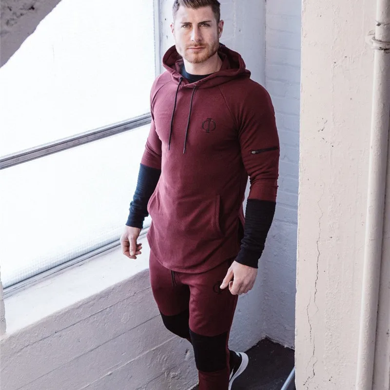 

YEMEKE sporting suits mens fashion tracksuit men trainingspak survetement Men's Sportwear Suit Hoodies Tracksuit Set Male
