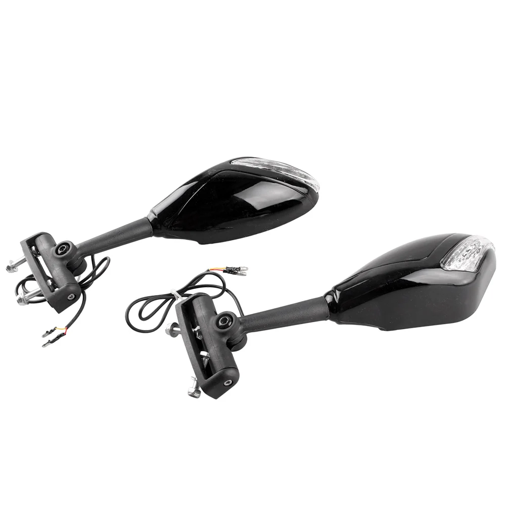 LED Indicator Rearview Rear View Side Wing Mirrors Universal For Honda Kawasaki Suzuki Yamaha Ducati All Street Bikes Durable