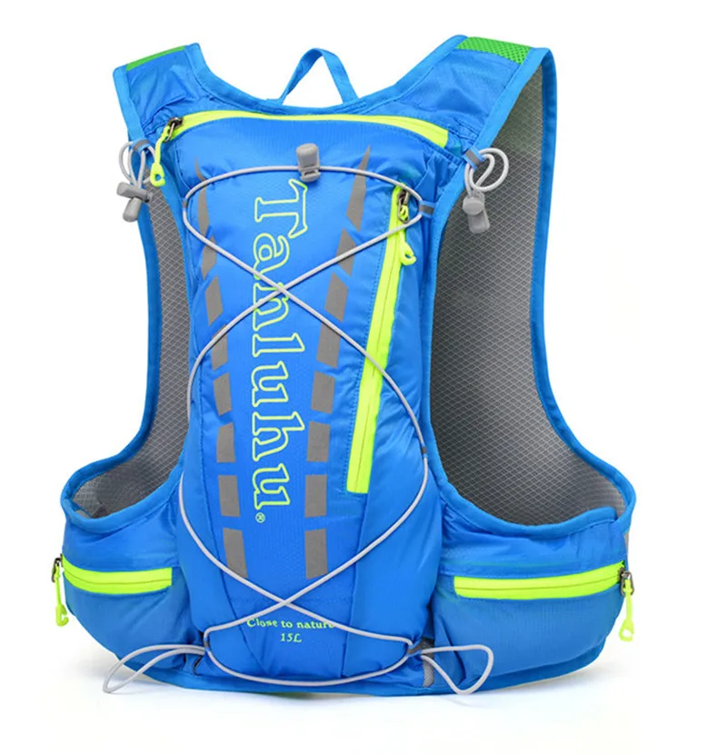 

Vest style Tanluhu 15L light weight Multi-pocket waterproof Running Cycling Backpack it can compatible with water bag