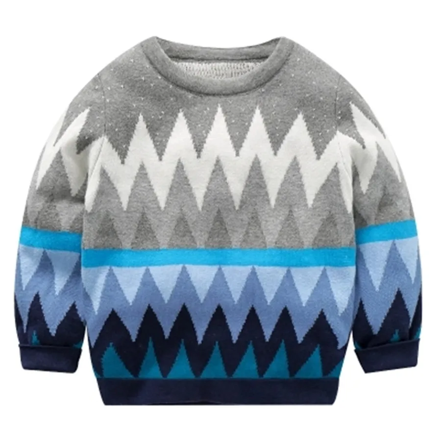 Top Quality Winter Autumn Baby Boys Sweater Boy O neck Jacquard Long Sleeved Sweater 2 8T
