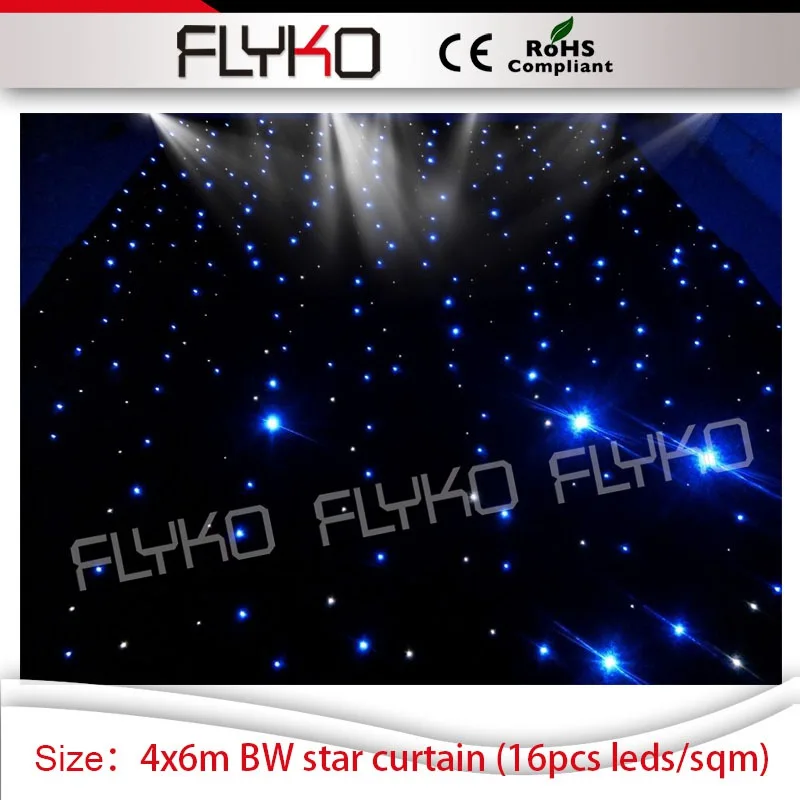 

DJ disco led star curtain 4mx6m led star wedding backdrops wall blue and white single color leds starlight led curtain